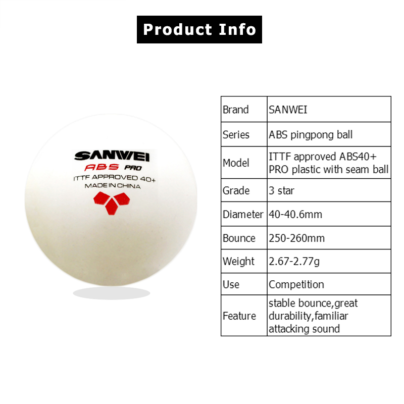 SANWEI ABS PRO 3-Star 40+ Tabl - Table Tennis Olympics ulasan dan harga